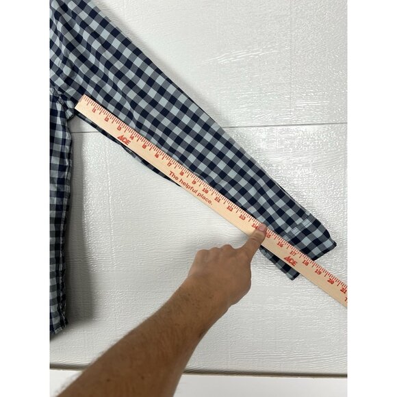 Abercrombie & Fitch Men's Adult Sz Large Blue Plaid Long Sleeve Button Shirt - Picture 9 of 15